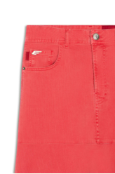 Denim Color Stretch Midi Evase Et Cour Cereja