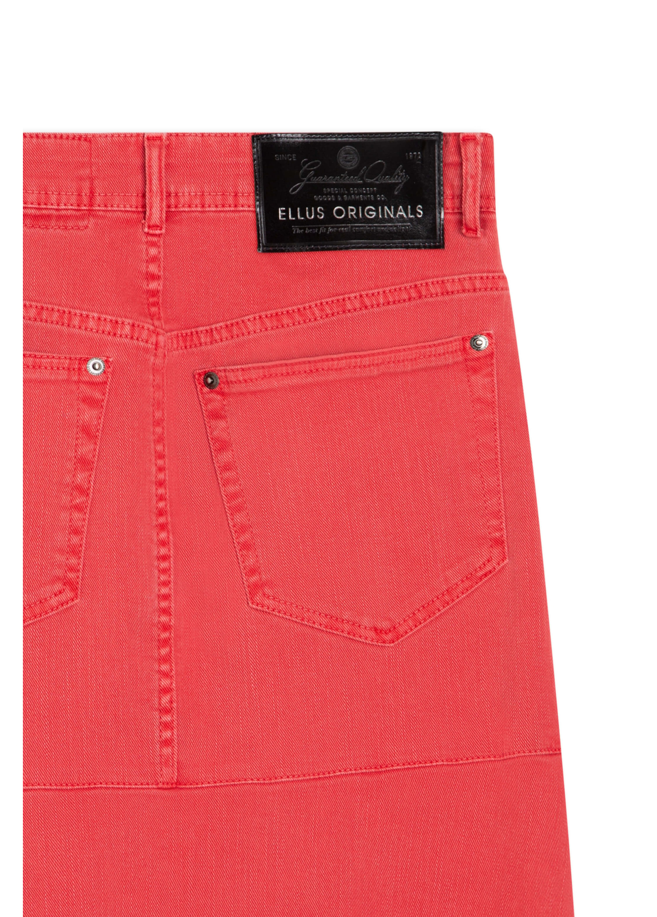 Denim Color Stretch Midi Evase Et Cour Cereja