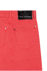 Denim Color Stretch Midi Evase Et Cour Cereja
