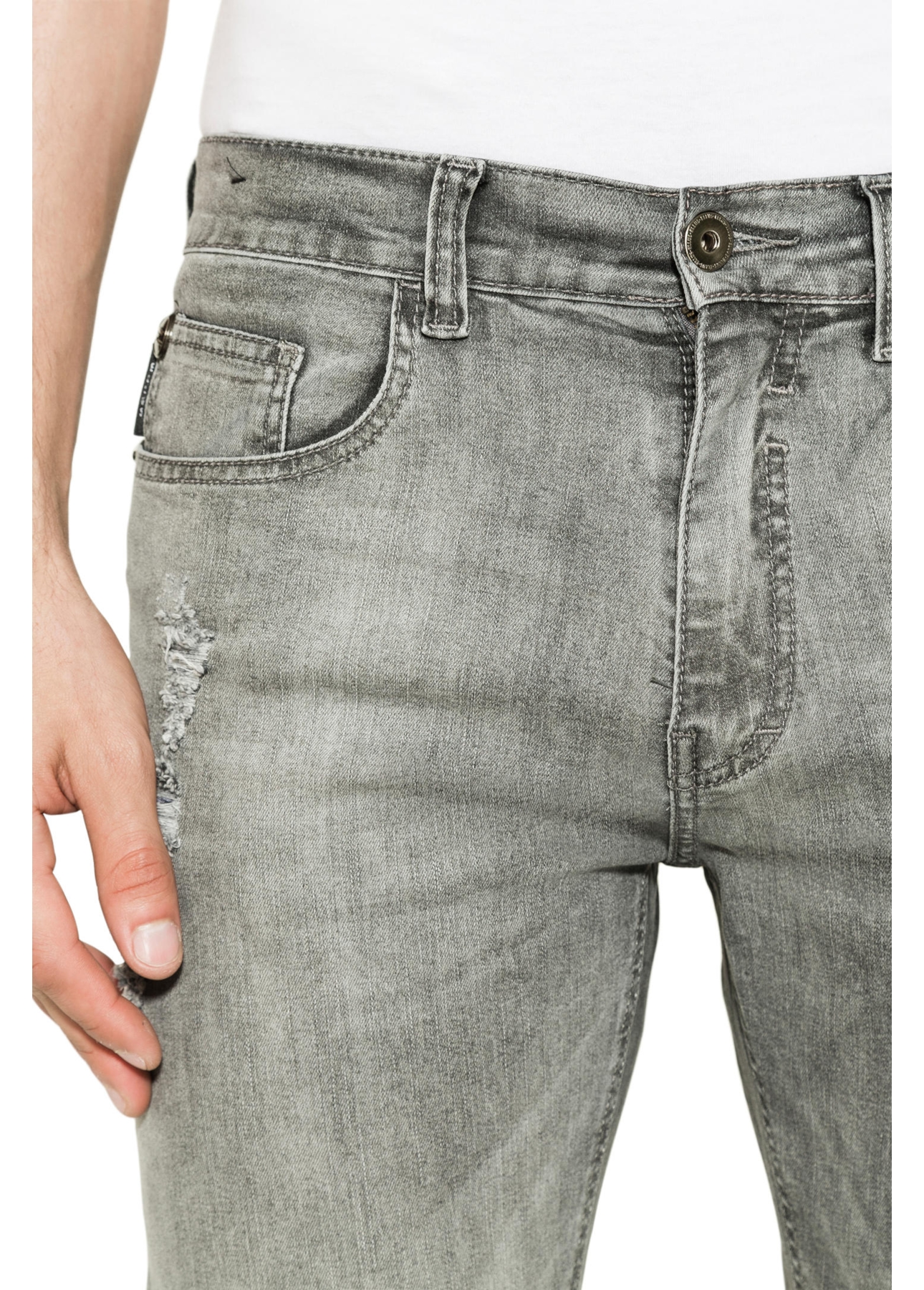 Double Black Elast (Slim) e Asa Duplo 652 Lav.Cinza Med C/Puido