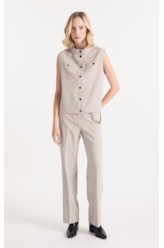 Double Color Thin Pockets Cinza Claro