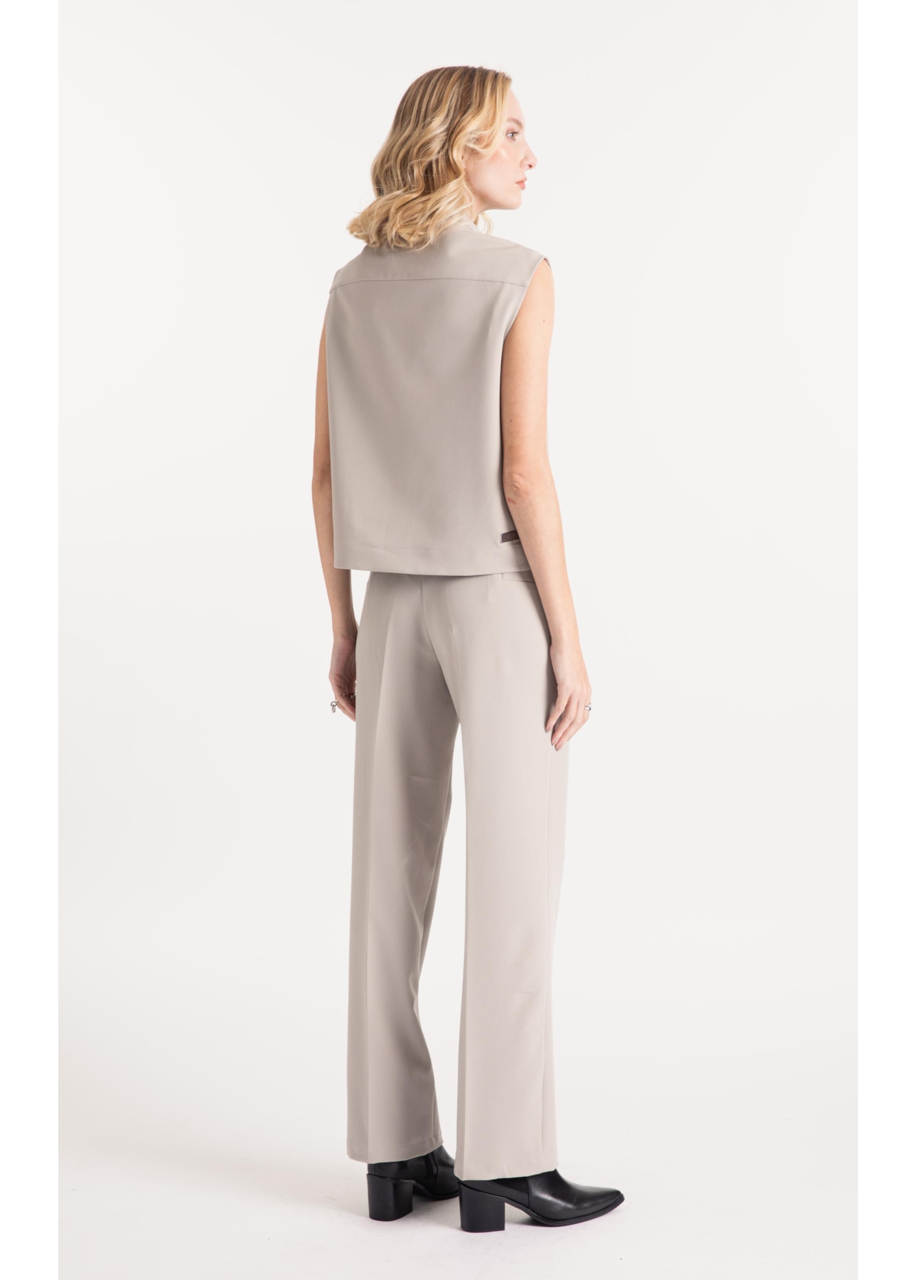 Double Color Thin Pockets Cinza Claro