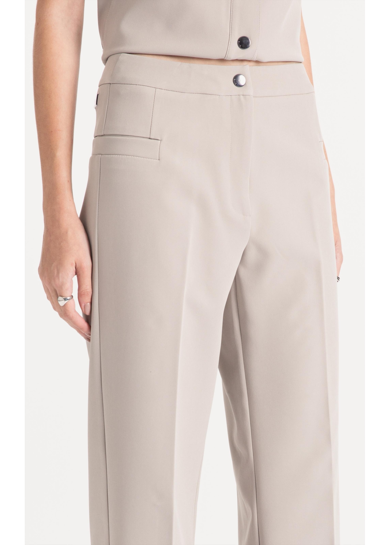 Double Color Thin Pockets Cinza Claro