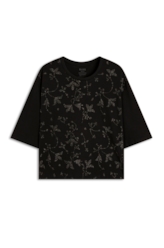 Ellus Boxy Cotton Texas Flowers Preto