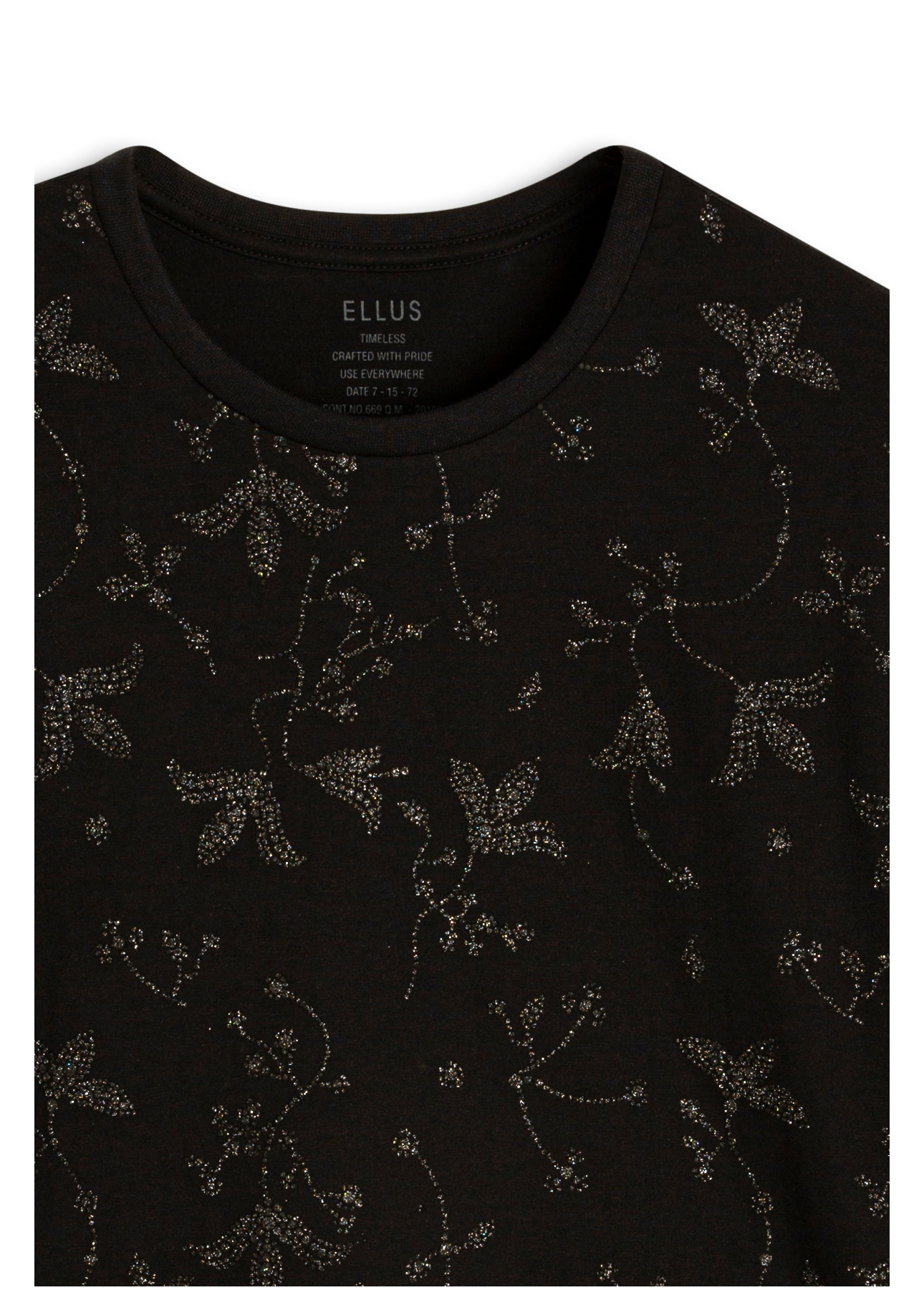 Ellus Boxy Cotton Texas Flowers Preto
