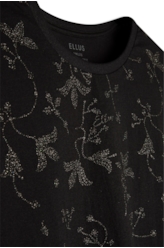 Ellus Boxy Cotton Texas Flowers Preto