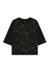 Ellus Boxy Cotton Texas Flowers Preto