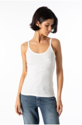 Ellus Cursive Rib Sleeveless Off White
