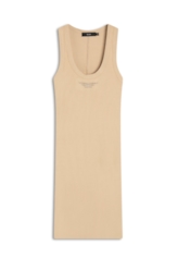 Ellus Dress Canelado Hotfix Capuccino