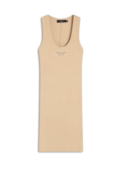 Ellus Dress Canelado Hotfix Capuccino