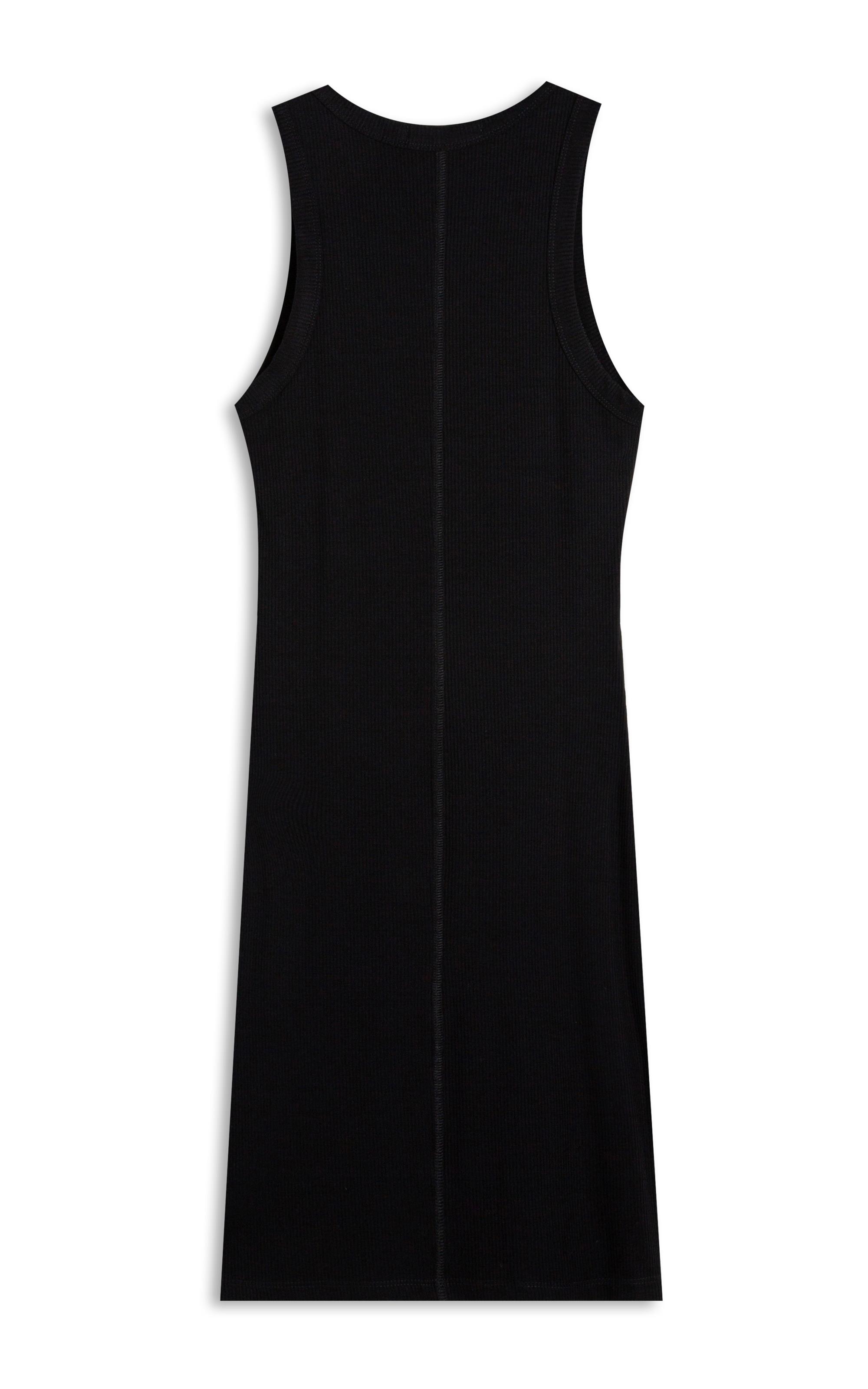 Ellus Dress Canelado Hotfix Preto