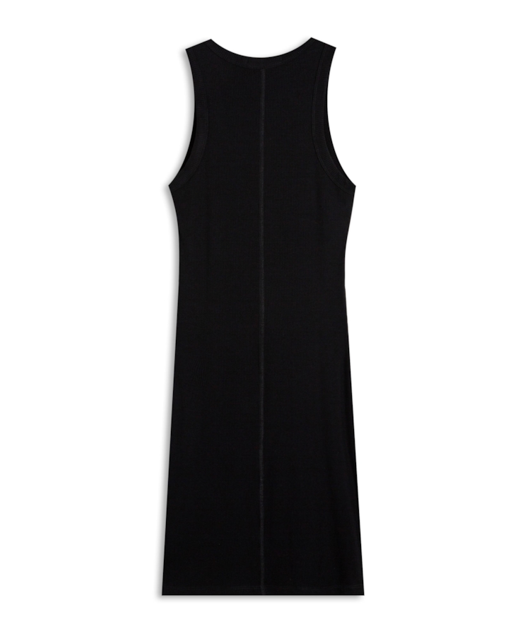 Ellus Dress Canelado Hotfix Preto