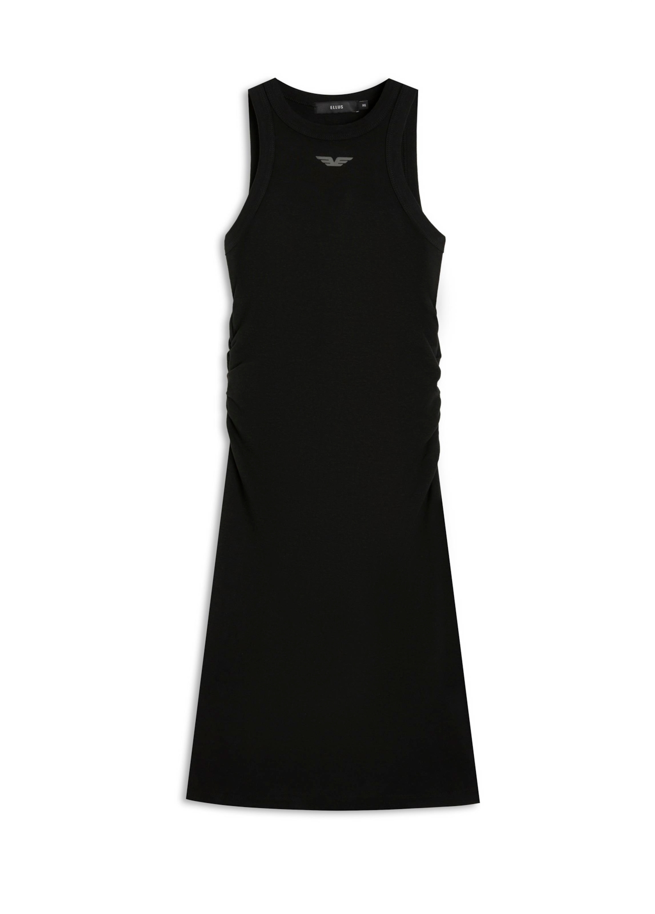 Ellus Dress Ribana Franzida Preto