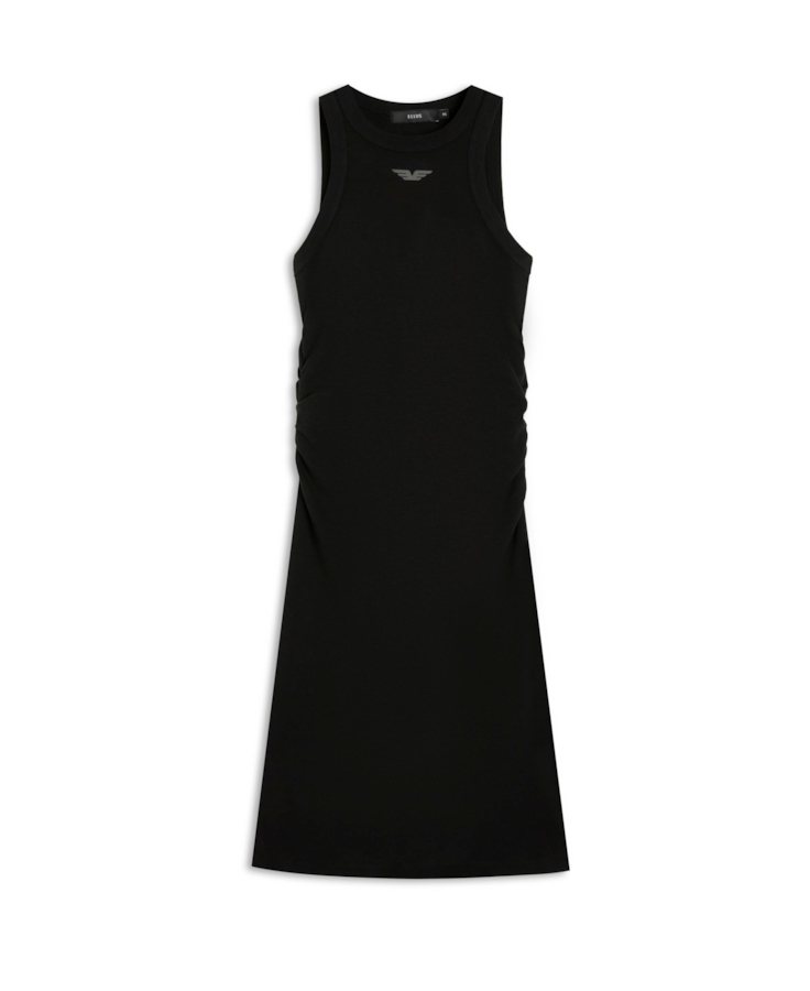 Ellus Dress Ribana Franzida Preto