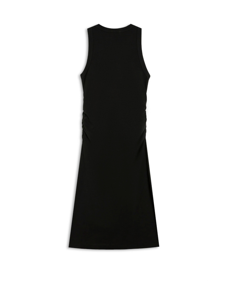 Ellus Dress Ribana Franzida Preto