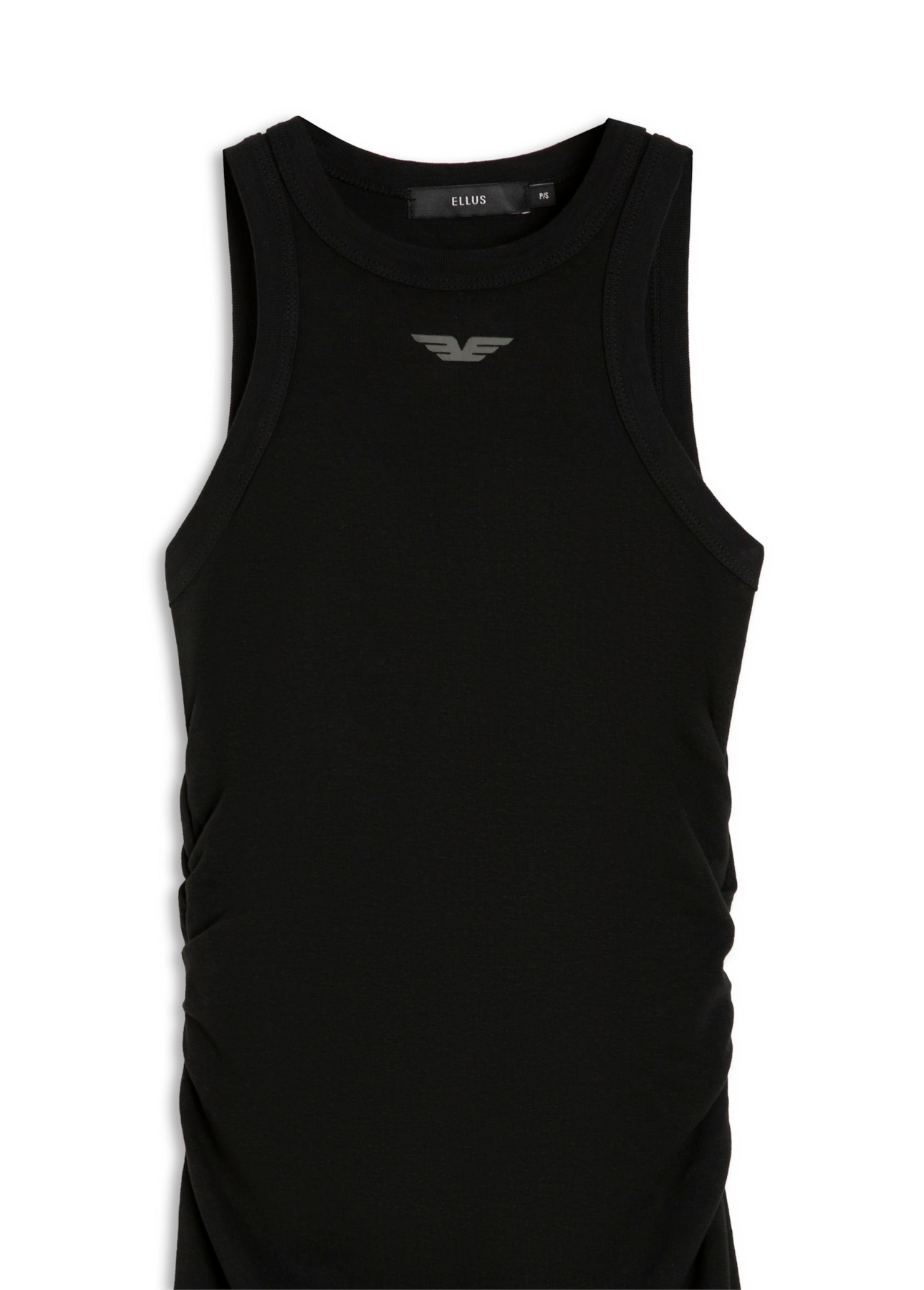 Ellus Dress Ribana Franzida Preto