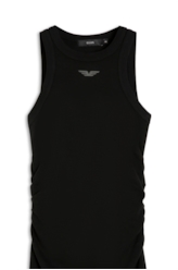 Ellus Dress Ribana Franzida Preto