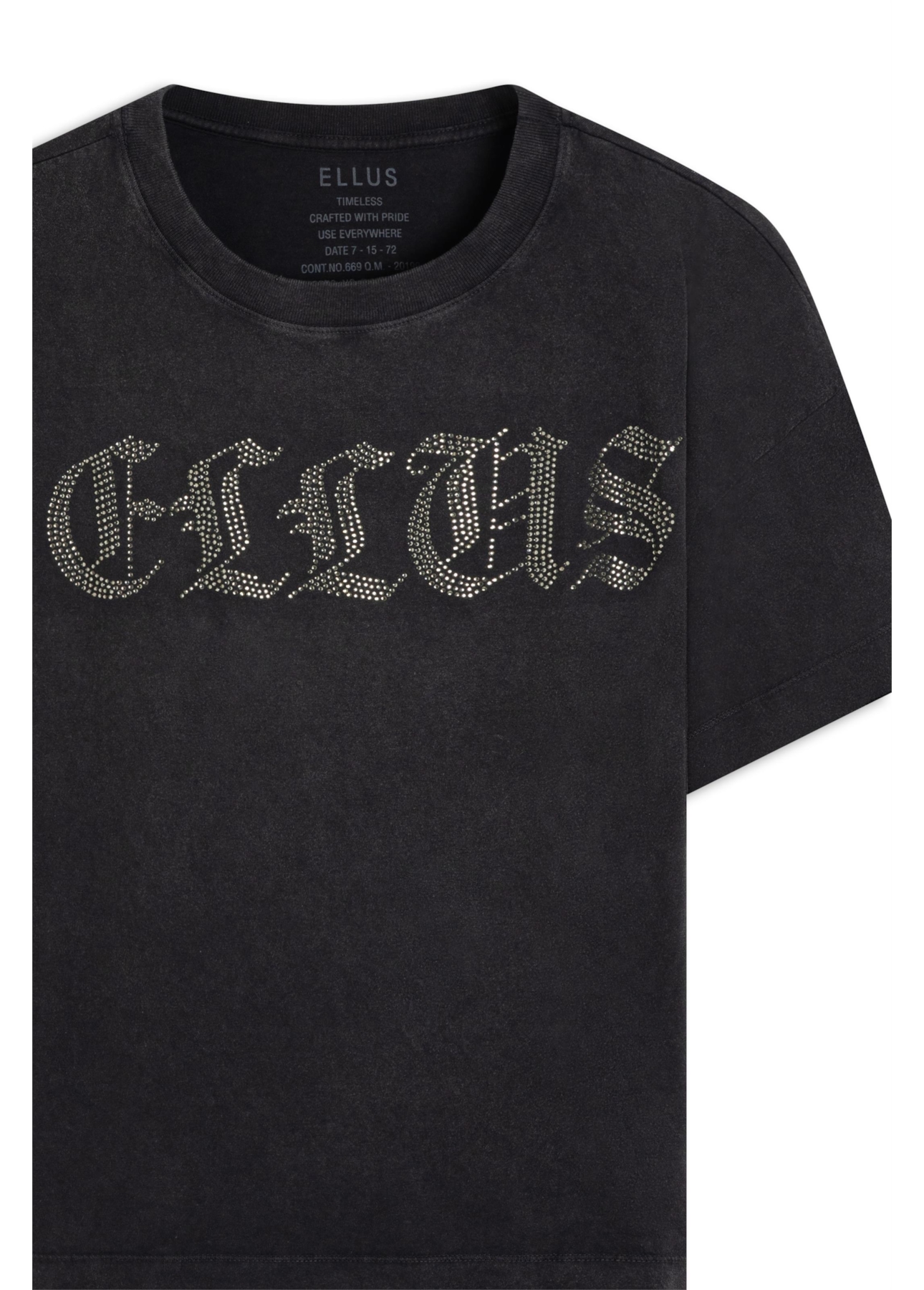 Ellus Oversized Gothic Hotfix Preto