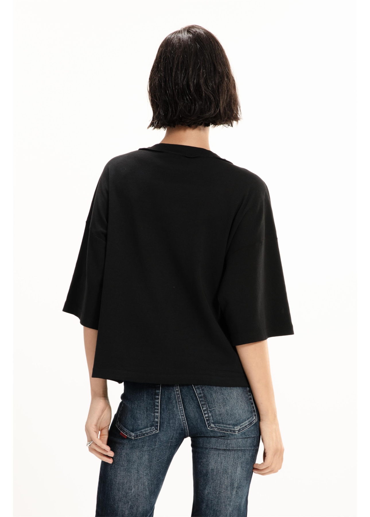 Ellus Rib Leather Print Preto