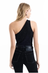 Ellus Rib One Shoulder Preto