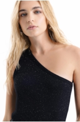 Ellus Rib One Shoulder Preto
