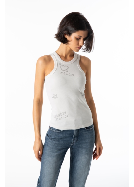 Ellus Rib Washed Grafitti Hotfix Prata