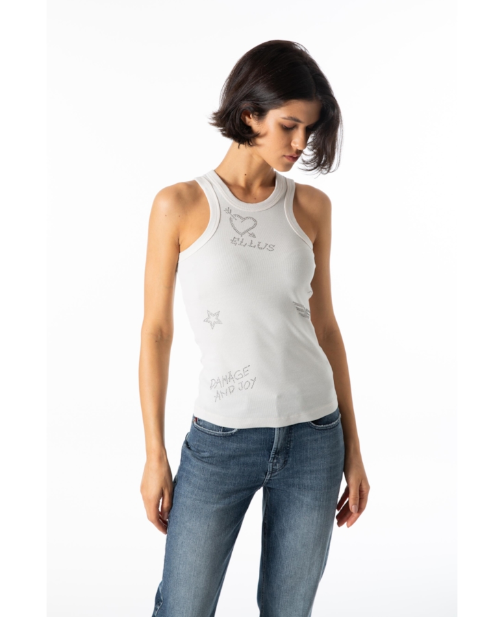 Ellus Rib Washed Grafitti Hotfix Prata