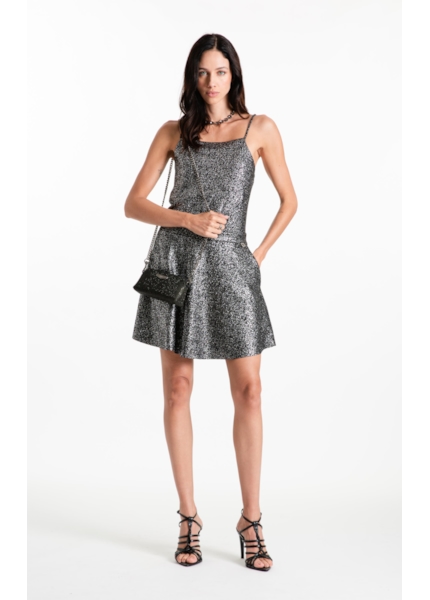 Ellus Saia Evase Foil Preto