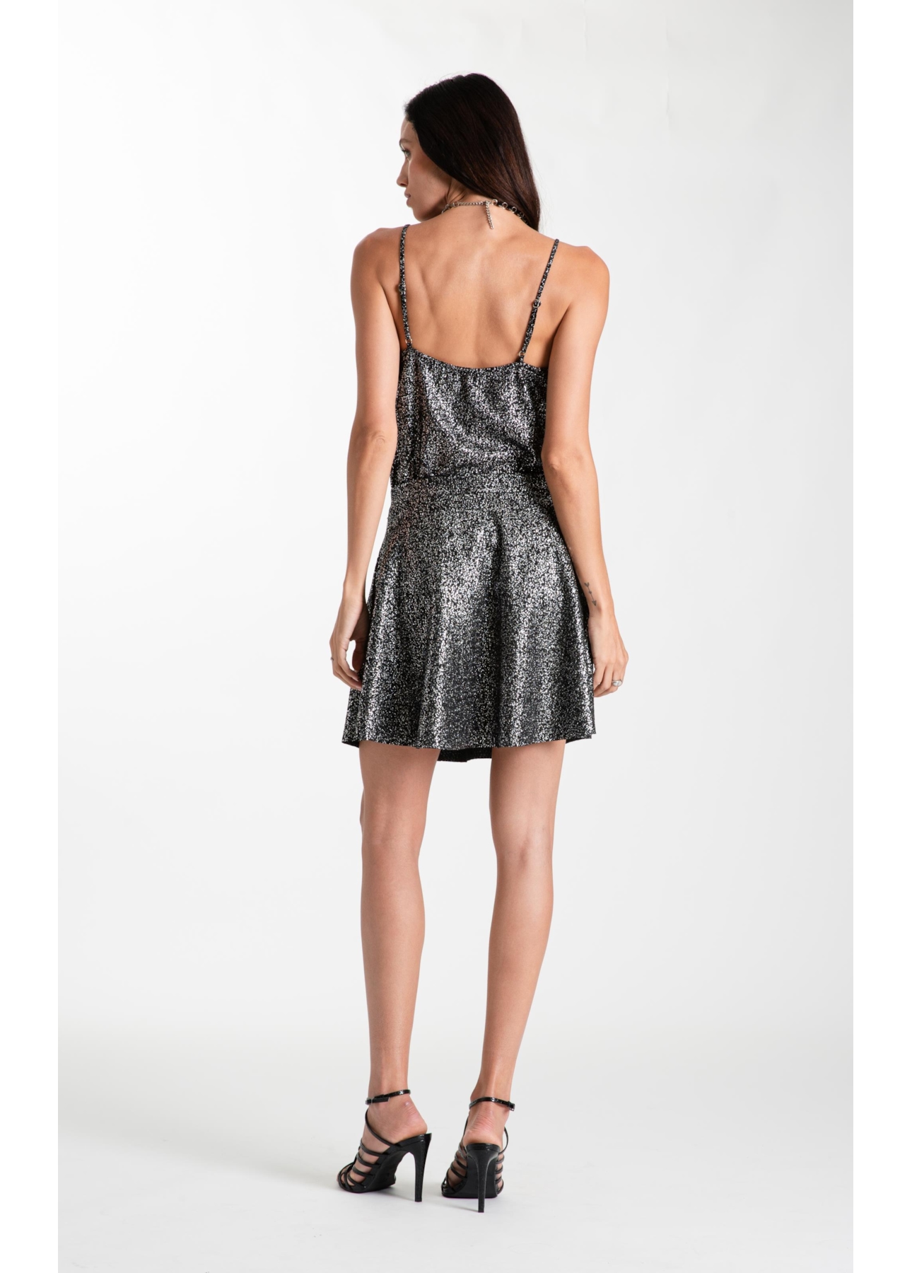 Ellus Saia Evase Foil Preto