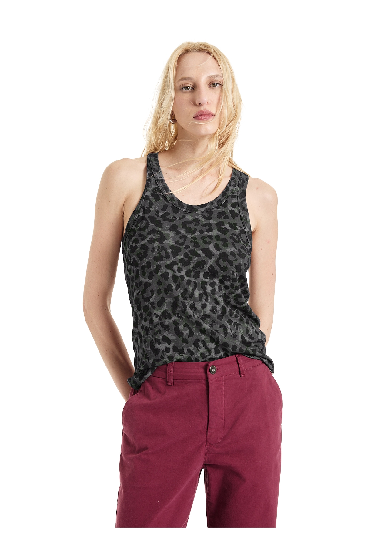 Ellus Viscotricot Animal Print Sl Animal Print Plumbo