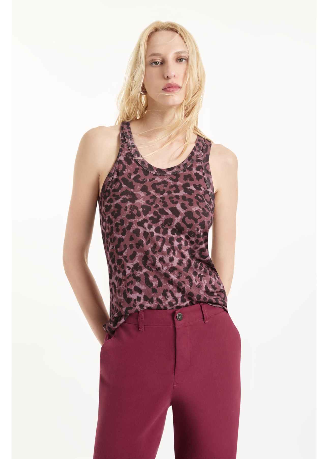Ellus Viscotricot Animal Print Sl Animal Print Rosa