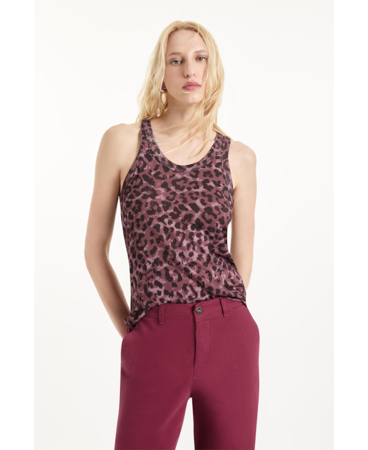 Ellus Viscotricot Animal Print Sl Animal Print Rosa
