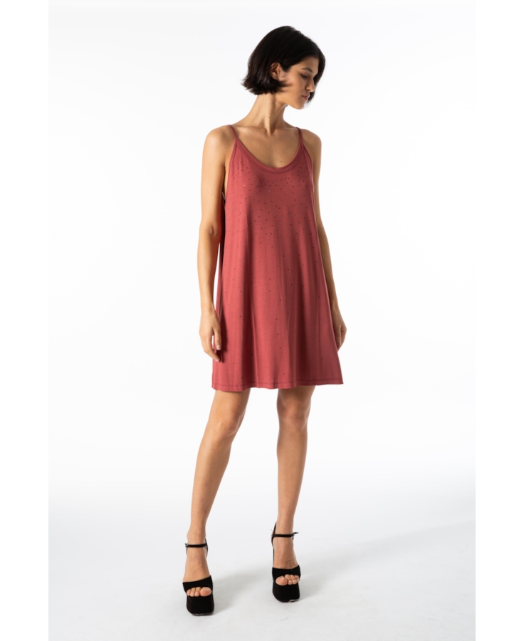 Ellus Viscotricot Hotfix Fluid Dress Sangria
