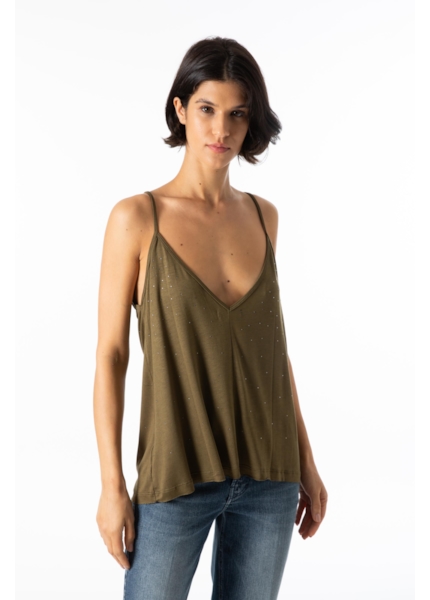 Ellus Viscotricot Hotfix Sleeveless Verde Militar