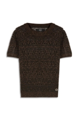 Flame T-Shirt Mix Stitches Mc Dark Brown