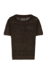 Flame T-Shirt Mix Stitches Mc Dark Brown