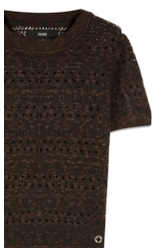 Flame T-Shirt Mix Stitches Mc Dark Brown