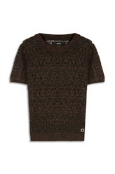 Flame T-Shirt Mix Stitches Mc Dark Brown