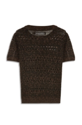 Flame T-Shirt Mix Stitches Mc Dark Brown