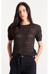 Flame T-Shirt Mix Stitches Mc Dark Brown