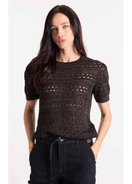 Flame T-Shirt Mix Stitches Mc Dark Brown
