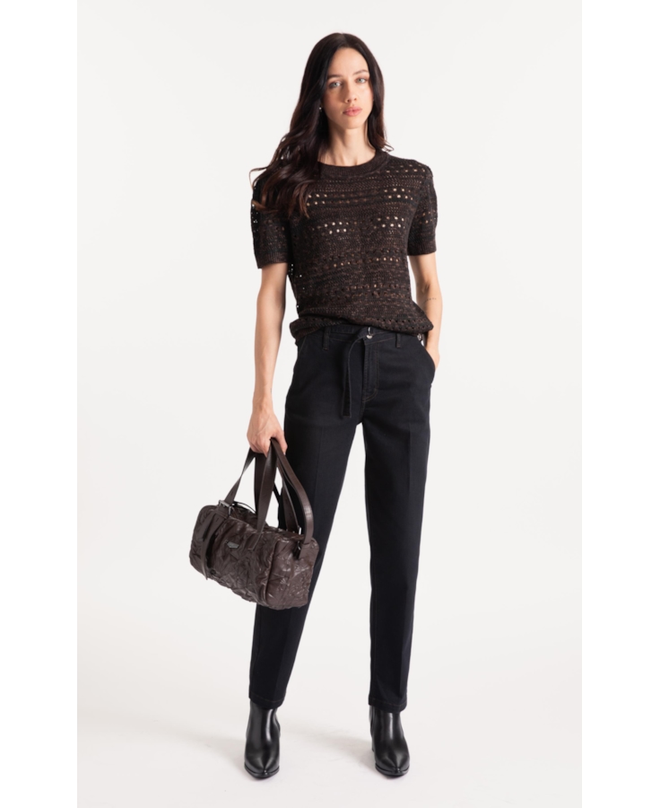 Flame T-Shirt Mix Stitches Mc Dark Brown