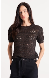Flame T-Shirt Mix Stitches Mc Dark Brown