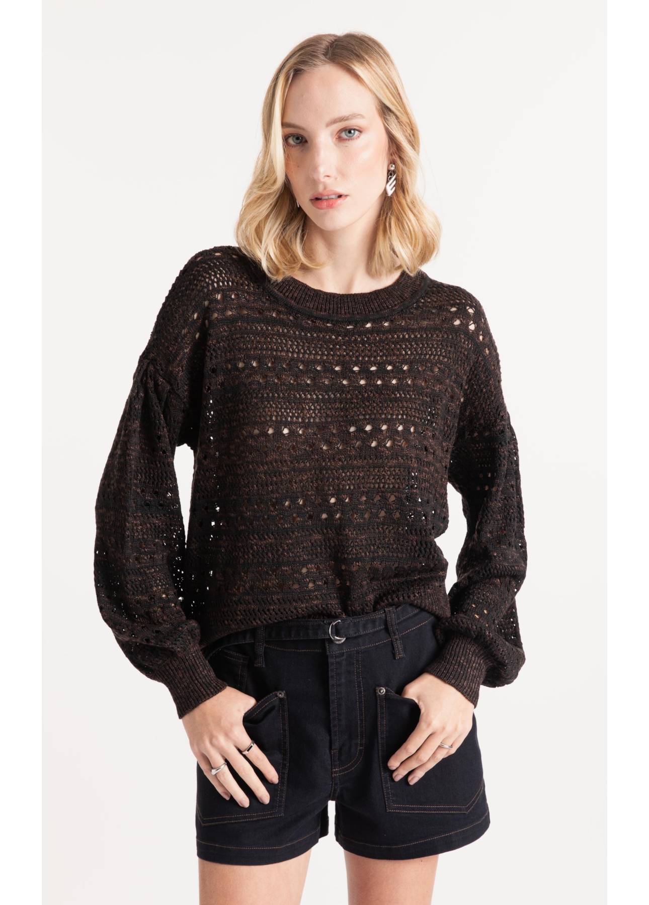 Flame T-Shirt Mix Stitches Ml Dark Brown
