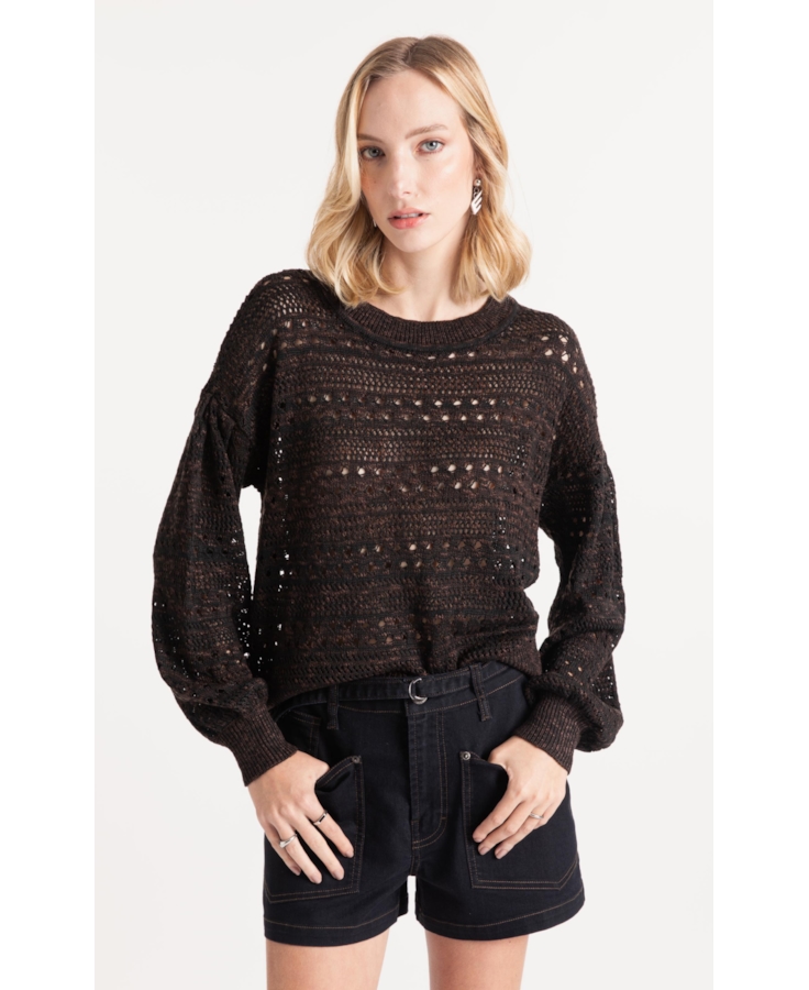 Flame T-Shirt Mix Stitches Ml Dark Brown