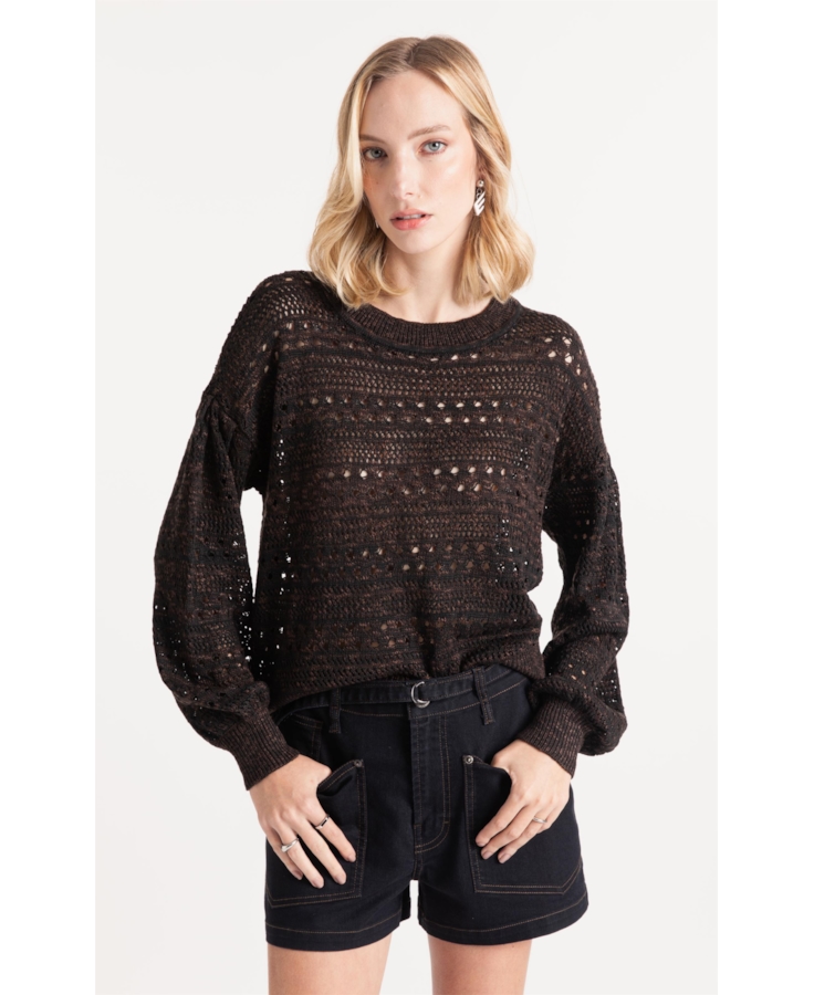 Flame T-Shirt Mix Stitches Ml Dark Brown