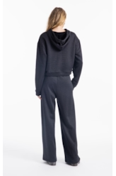 Fleece Shine Gothic Wide Leg Preto C/ Prata