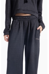 Fleece Shine Gothic Wide Leg Preto C/ Prata