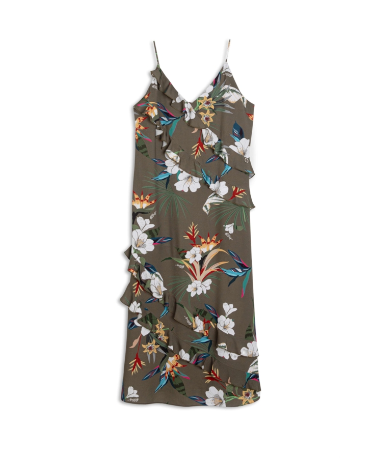 Flower Visco Ruffle Strap Midi Padrao 2