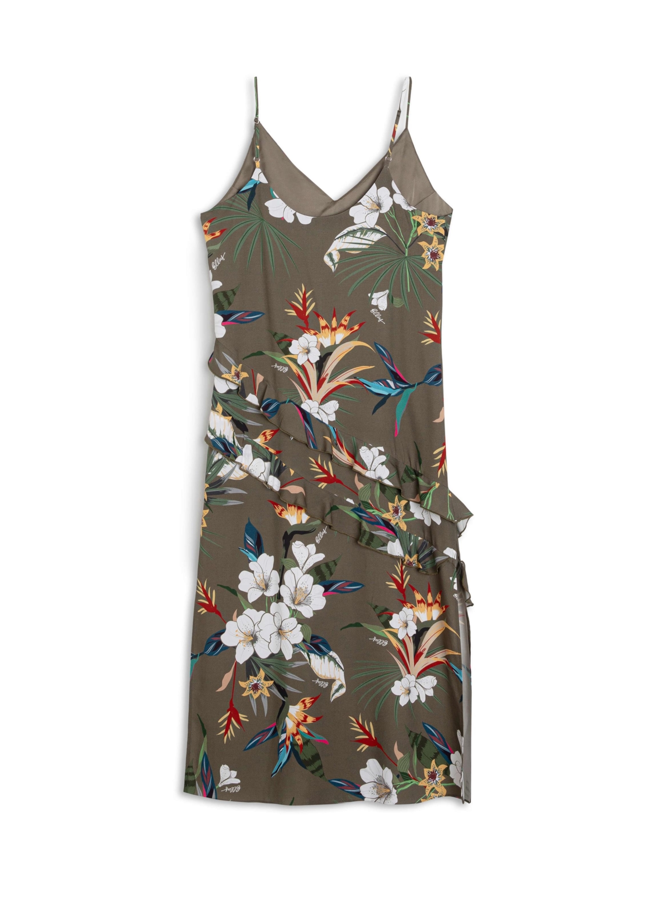 Flower Visco Ruffle Strap Midi Padrao 2